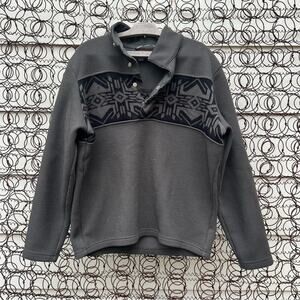 Spyder Nordic Henley Mid-weight Core Sweater Gray Black LARGE